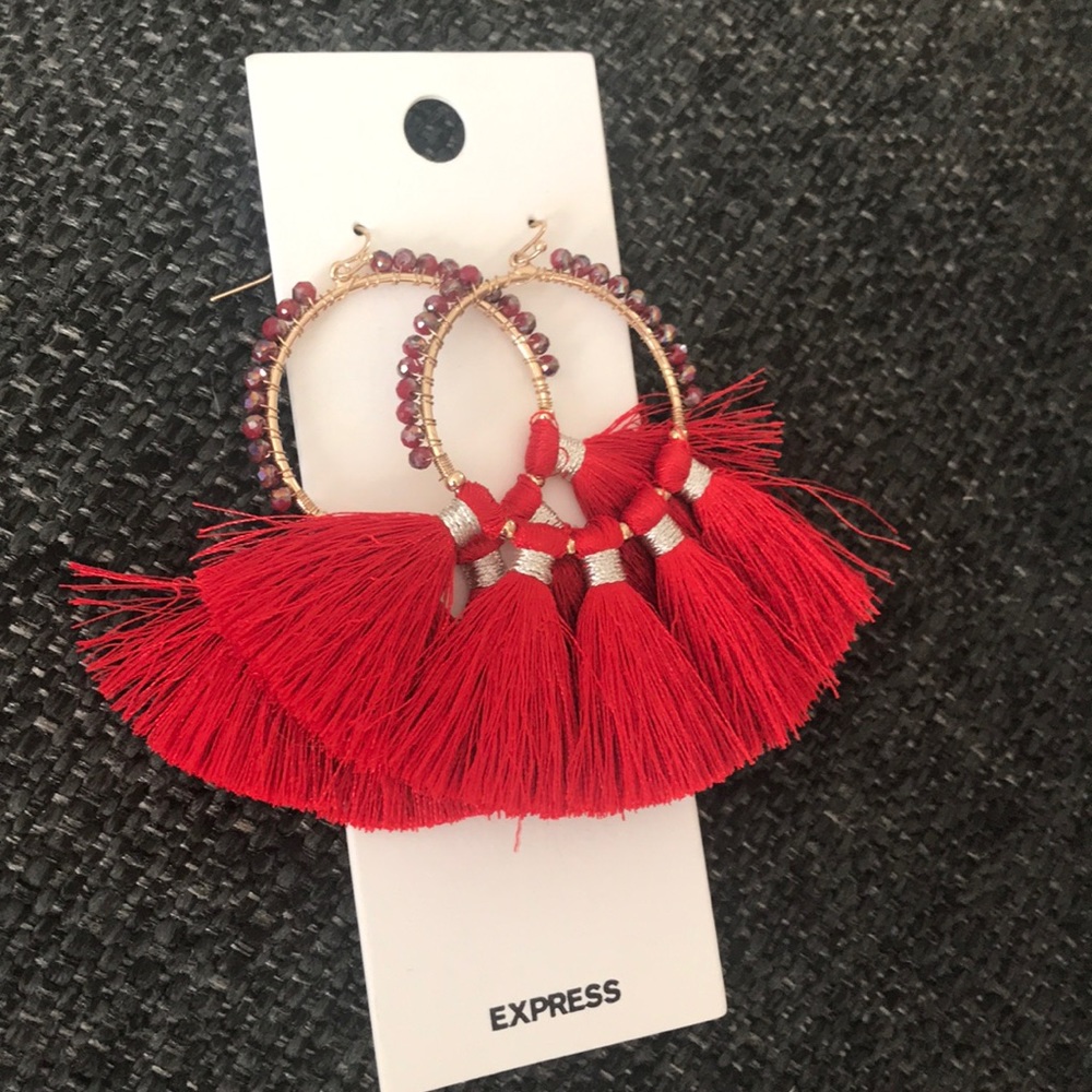 Hoop tassel earrings
